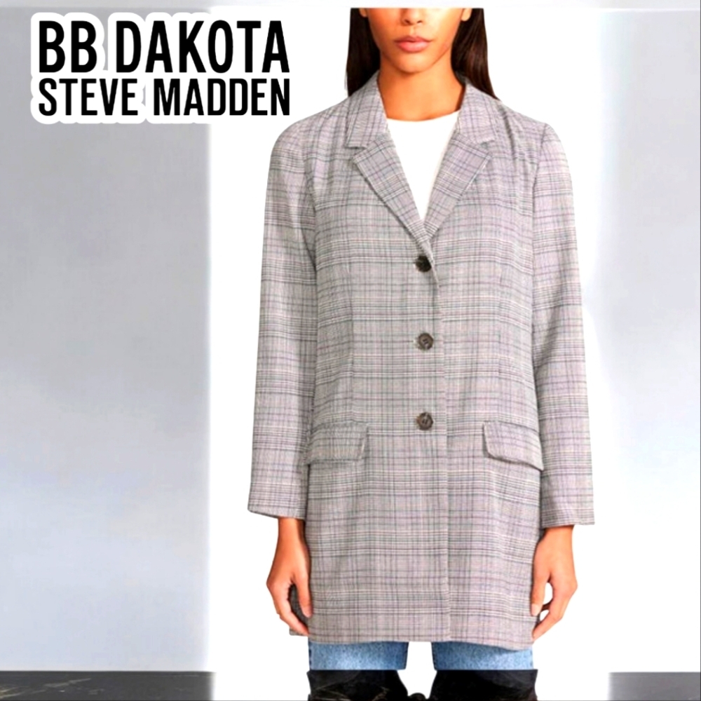 BB DAKOTA & STEVE MADDEN Regular Get Plaid Plazer- Small